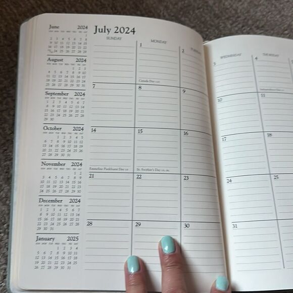 Anthropologie 2024 Monogram “E” Diary Planner Journal 17 Months Moss Green - Picture 2 of 8